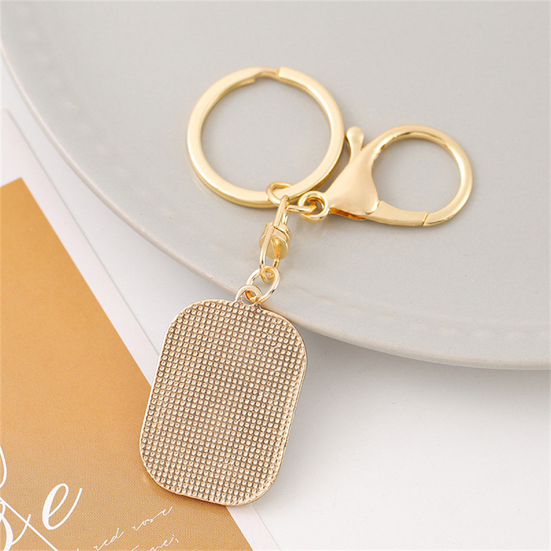 Mood Sparkle täis kivist tähestiku initsiaalid võtmehoidja Hip Hop kandiline võtmehoidja meestele Naiste seljakott Ripatsid Võtmetarvik