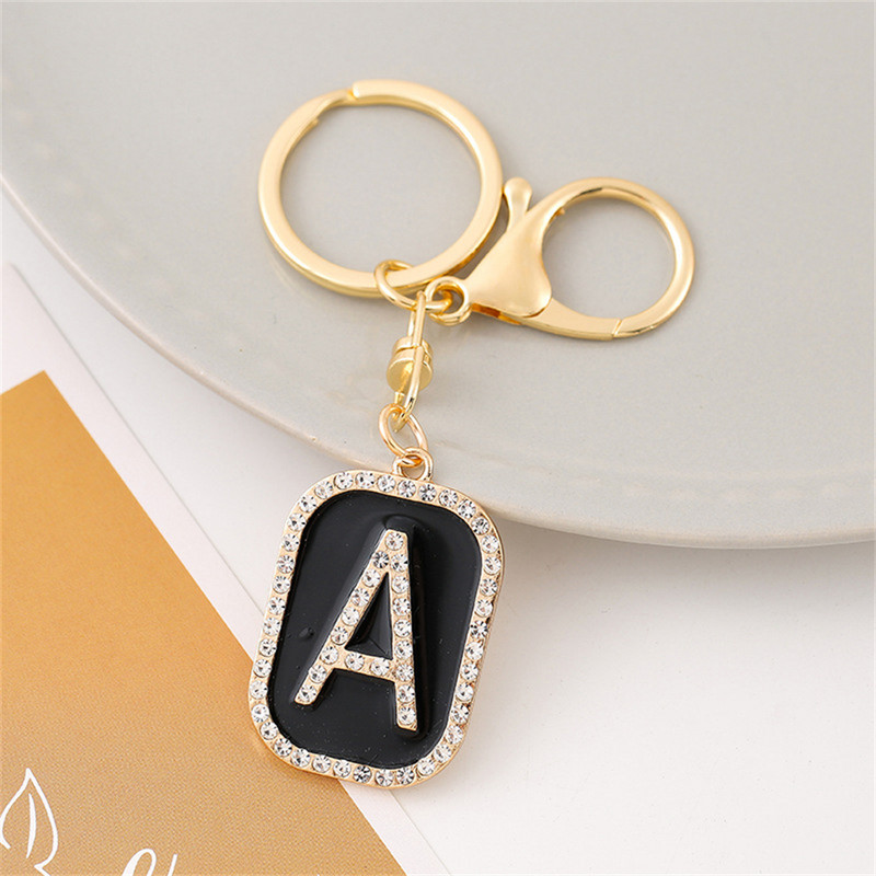 Mood Sparkle täis kivist tähestiku initsiaalid võtmehoidja Hip Hop kandiline võtmehoidja meestele Naiste seljakott Ripatsid Võtmetarvik