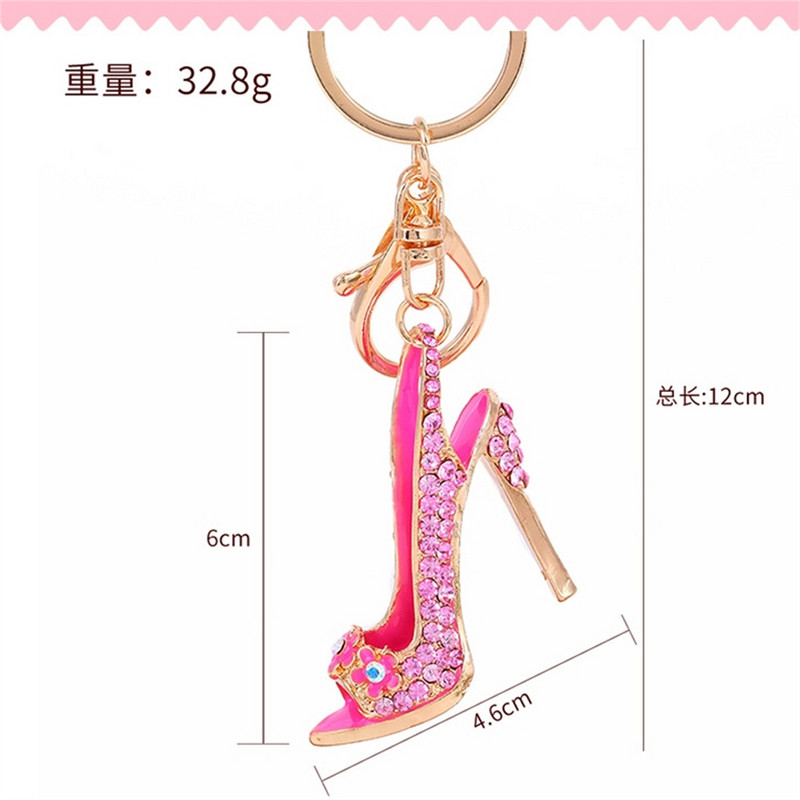 Mood kõrgete kontsadega kingad Võtmehoidja Auto võtmehoidja Punane Sinine Hõbedane kivikristallripats naistele Võtmekott Kingitus Ehted