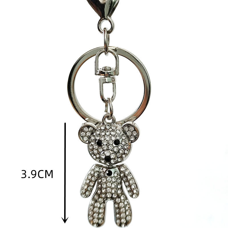 Χαριτωμένο ντελικάτη στρας αρκούδα μπρελόκ Γυναικείο πορτοφόλι Μεταλλικό μενταγιόν Γυαλιστερό κινουμένων σχεδίων Ζώο μπρελόκ αυτοκινήτου Δώρα αποφοίτησης Αξεσουάρ