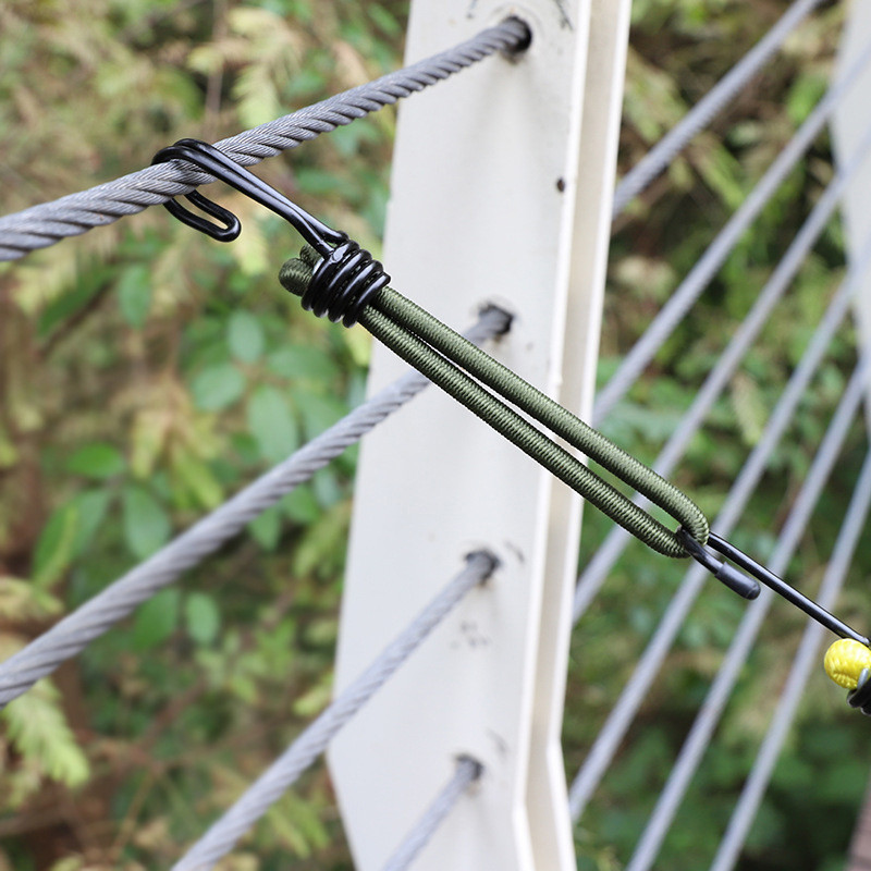 4 tk välitelgi benji elastsed köisnöörid koos konksuga telkimiseks varikatuse tent fikseeritud sidumisrihma konksu nööri kinnitus