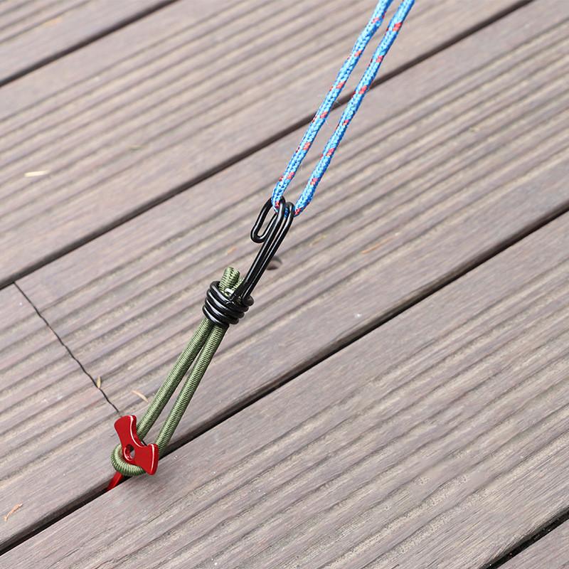 4 tk välitelgi benji elastsed köisnöörid koos konksuga telkimiseks varikatuse tent fikseeritud sidumisrihma konksu nööri kinnitus