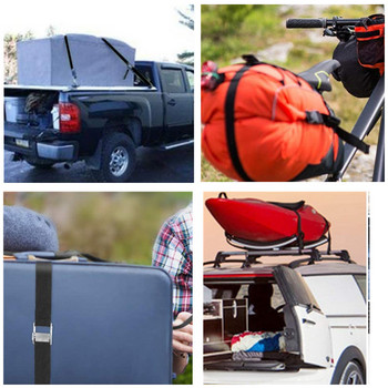 1Pcs 2M катарама за закопчаване на колан Cargo ремъци за кола мотоциклет велосипед с метална катарама въже за теглене здрав колан с тресчотка чанта за багаж