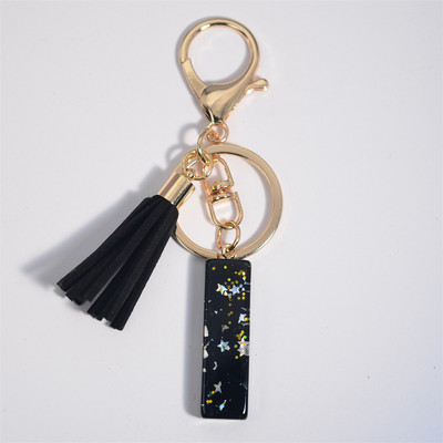 Mystery Black 26 γράμματα Μπρελόκ Shine Stars πούλιες Μπρελόκ από ρητίνη για θήκη αυτοκινήτου Φούντα μπρελόκ Γυναικεία τσάντα γούρι