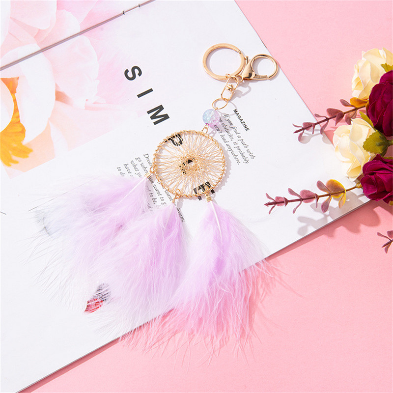 Dream Catcher Privjesak za ključeve Kreativni automobilski privjesak za ključeve Djevojka Torba Perje privjesci Poklon Divan praktičan privjesak Dodaci za privjeske