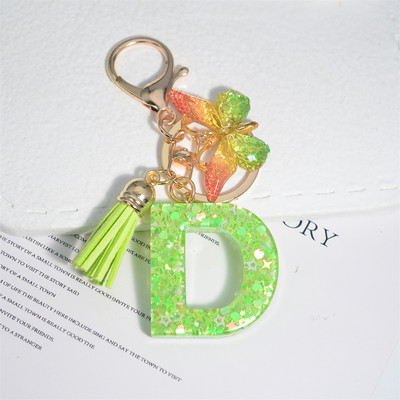 Mood 26 Algtähestikuline võtmehoidja roheline liblikas tutiga võtmehoidja Star Love Fill võtmehoidja naiste kott ripats auto võtmehoidja
