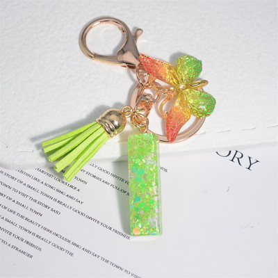 Mood 26 Algtähestikuline võtmehoidja roheline liblikas tutiga võtmehoidja Star Love Fill võtmehoidja naiste kott ripats auto võtmehoidja