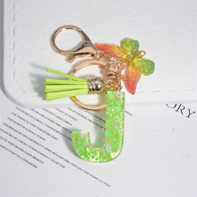 Mood 26 Algtähestikuline võtmehoidja roheline liblikas tutiga võtmehoidja Star Love Fill võtmehoidja naiste kott ripats auto võtmehoidja
