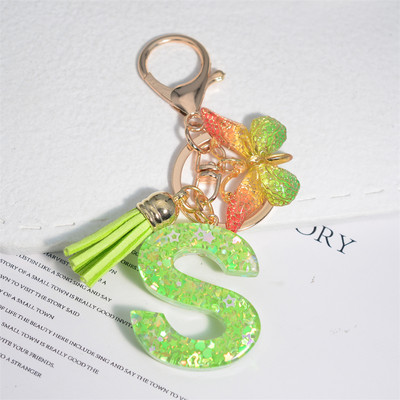 Mood 26 Algtähestikuline võtmehoidja roheline liblikas tutiga võtmehoidja Star Love Fill võtmehoidja naiste kott ripats auto võtmehoidja