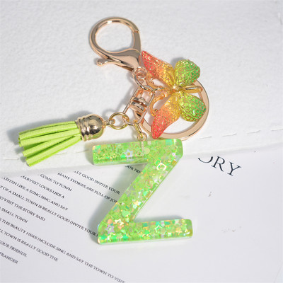 Mood 26 Algtähestikuline võtmehoidja roheline liblikas tutiga võtmehoidja Star Love Fill võtmehoidja naiste kott ripats auto võtmehoidja
