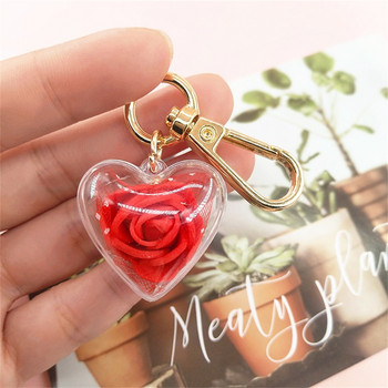 Creative Rose Eternal Flower Μπρελόκ μόδας Charm Lover Τσάντα Κρεμαστό δώρο για την ημέρα του Αγίου Βαλεντίνου Ζευγάρι Sweet Love Keyring