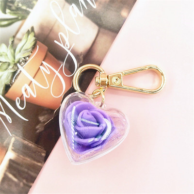 Creative Rose Eternal Flower Μπρελόκ μόδας Charm Lover Τσάντα Κρεμαστό δώρο για την ημέρα του Αγίου Βαλεντίνου Ζευγάρι Sweet Love Keyring