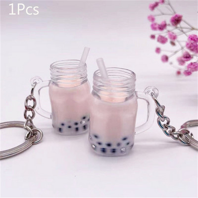 Simulatsioon Bubble Teetassi võtmehoidja Väike Boba Piima Teetass Võtmehoidja Kawaii Koolikoti ripats Tüdrukule Armsad Võtmetarvikud Kingitused