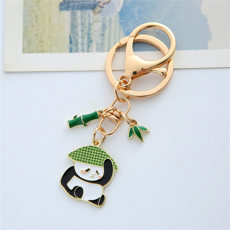 Rahvuslik tuulte koomiks Armas Panda võtmehoidja loominguline lihtne tudengikoti ripats Kingitus auto võtmehoidja tarvikud