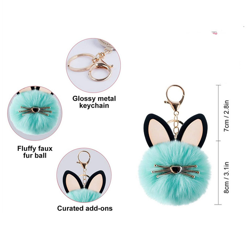 Μοντέρνο μπρελόκ για γάτα Απομίμηση μάλλινη μπάλα σε σχήμα καρδιάς Αξεσουάρ στόματος Γυναικεία τσάντα Μπρελόκ Κρεμαστό αυτοκίνητο στολίδια Δώρο