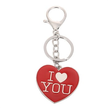 Μεταλλικό μενταγιόν σε σχήμα καρδιάς I Love You Couples Keychain Lovers Express Love Μπρελόκ Αξεσουάρ Ραντεβού Δώρο γάμου