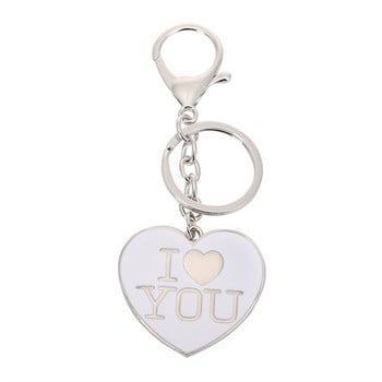 Μεταλλικό μενταγιόν σε σχήμα καρδιάς I Love You Couples Keychain Lovers Express Love Μπρελόκ Αξεσουάρ Ραντεβού Δώρο γάμου