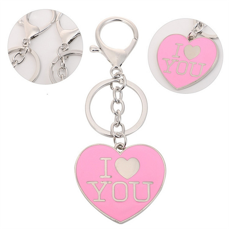 Μεταλλικό μενταγιόν σε σχήμα καρδιάς I Love You Couples Keychain Lovers Express Love Μπρελόκ Αξεσουάρ Ραντεβού Δώρο γάμου