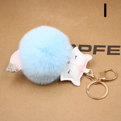 Νέα Cute Fox βελούδινα μπρελόκ Πομπον Δερμάτινη θήκη κλειδιού Μπρελόκ Τσάντα αυτοκινήτου Γούρια Μπρελόκ Γυναικεία μόδα Δημιουργικό δώρο κοσμημάτων