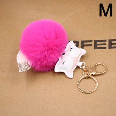 Νέα Cute Fox βελούδινα μπρελόκ Πομπον Δερμάτινη θήκη κλειδιού Μπρελόκ Τσάντα αυτοκινήτου Γούρια Μπρελόκ Γυναικεία μόδα Δημιουργικό δώρο κοσμημάτων