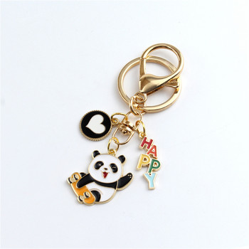 Anime Sports Skating Panda Keyring Oil Dripping Alloy Διακοσμητικά μπρελόκ Δημιουργικό μενταγιόν με κλειδί Αξεσουάρ τσάντα για κορίτσια Δώρο