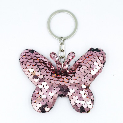 Színes flitterekkel kulcstartó európai és amerikai divat fényes pillangós táska medál női ruházati kiegészítők