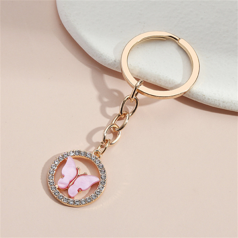 Teemantidega kaetud värviline liblikas võtmehoidja autokoti võtmehoidja väike ja peen aksessuaarid kingitus naiste lemmikehete ornament