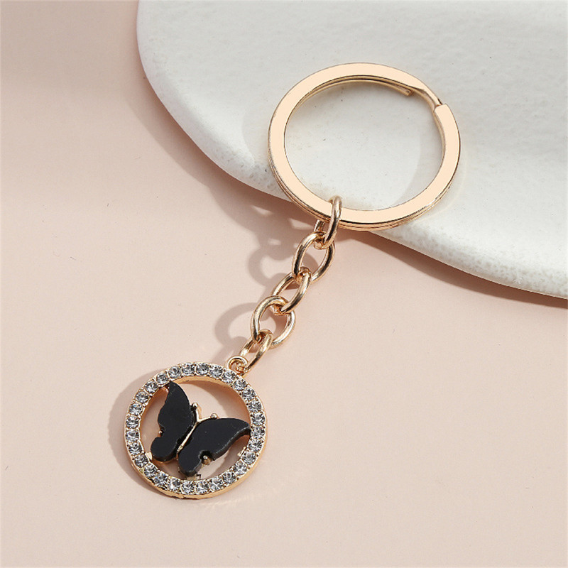 Teemantidega kaetud värviline liblikas võtmehoidja autokoti võtmehoidja väike ja peen aksessuaarid kingitus naiste lemmikehete ornament