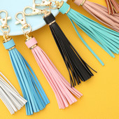 Fashion Charm Χρώμα μπρελόκ Δερμάτινο μπρελόκ με φούντα Αξεσουάρ κοσμημάτων Όμορφο εκλεκτό στολίδι με φούντα δώρο για γυναίκες