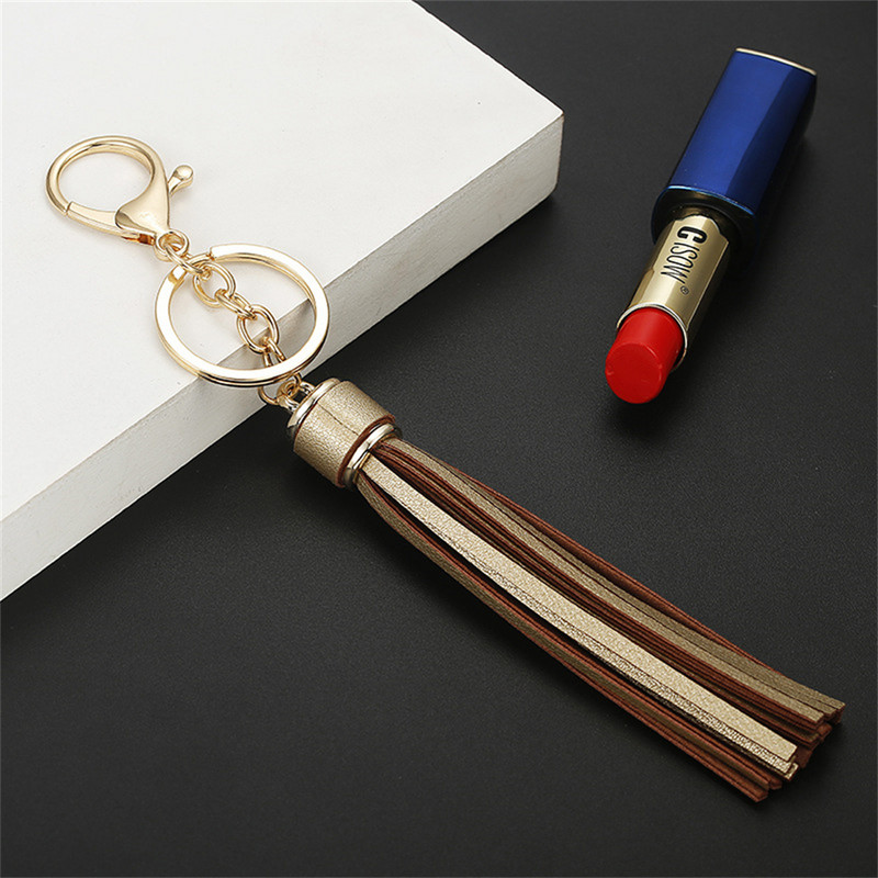 Fashion Charm Χρώμα μπρελόκ Δερμάτινο μπρελόκ με φούντα Αξεσουάρ κοσμημάτων Όμορφο εκλεκτό στολίδι με φούντα δώρο για γυναίκες