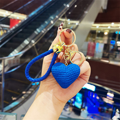 Breloc din frânghie din piele, țesut manual, inimă colorată, breloc pentru bărbați și femei, accesoriu de modă pentru mașină, brelocuri, cadouri