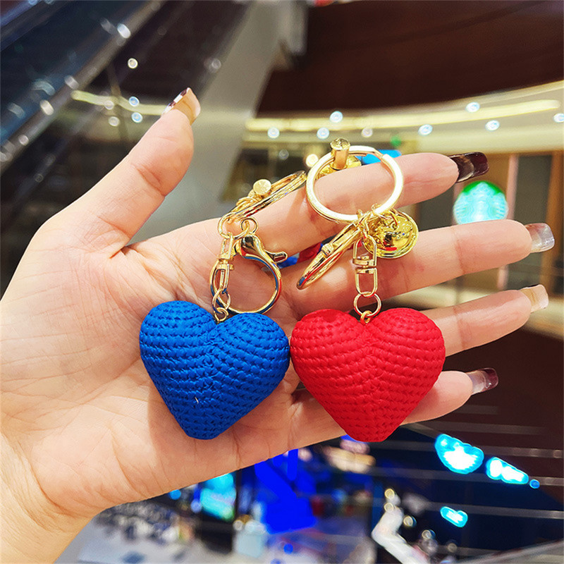 Breloc din frânghie din piele, țesut manual, inimă colorată, breloc pentru bărbați și femei, accesoriu de modă pentru mașină, brelocuri, cadouri