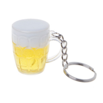 Μπρελόκ Simulation Beer Cup Promotion Μικρό δώρο μίνι γραβάτα κοσμήματα δημιουργική αλυσίδα κρασιού κοσμήματα μπύρας
