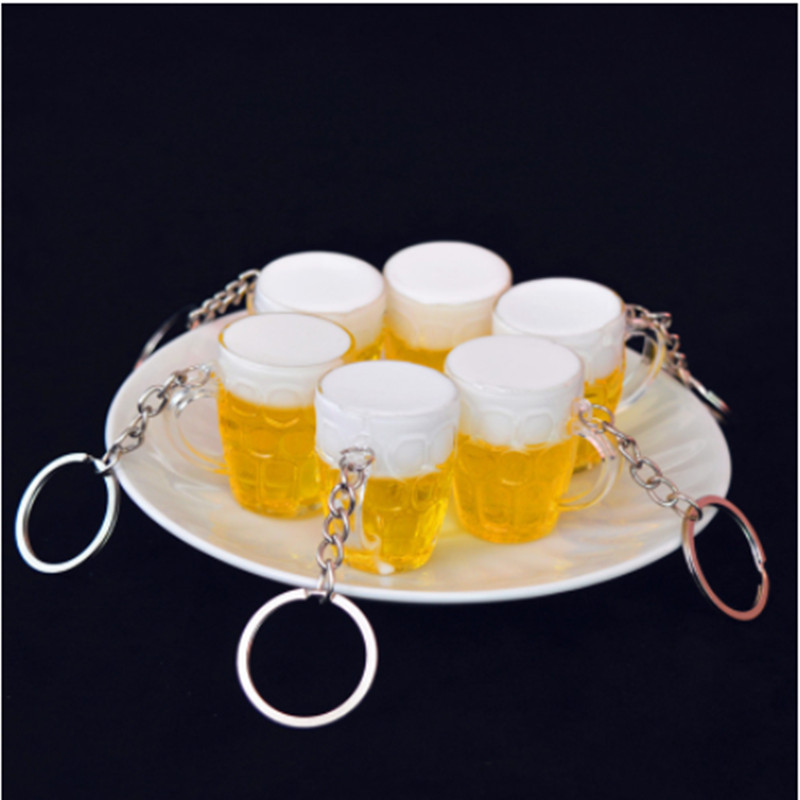 Simulation Beer Cup võtmehoidja Kampaania Väike kingitus minilips ehted loomingulised veiniklaasi õlleehted võtmehoidja