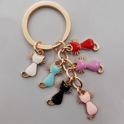 Slatki privjesak za ključeve u boji emajla mačka privjesak za ključeve životinjski poklon dame muške torbice dodaci auto koji visi DIY ručno izrađeni nakit