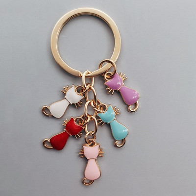 Slatki privjesak za ključeve u boji emajla mačka privjesak za ključeve životinjski poklon dame muške torbice dodaci auto koji visi DIY ručno izrađeni nakit