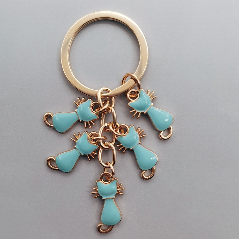 Slatki privjesak za ključeve u boji emajla mačka privjesak za ključeve životinjski poklon dame muške torbice dodaci auto koji visi DIY ručno izrađeni nakit