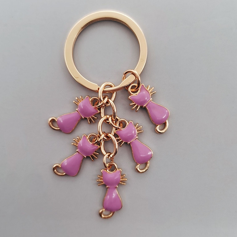 Slatki privjesak za ključeve u boji emajla mačka privjesak za ključeve životinjski poklon dame muške torbice dodaci auto koji visi DIY ručno izrađeni nakit