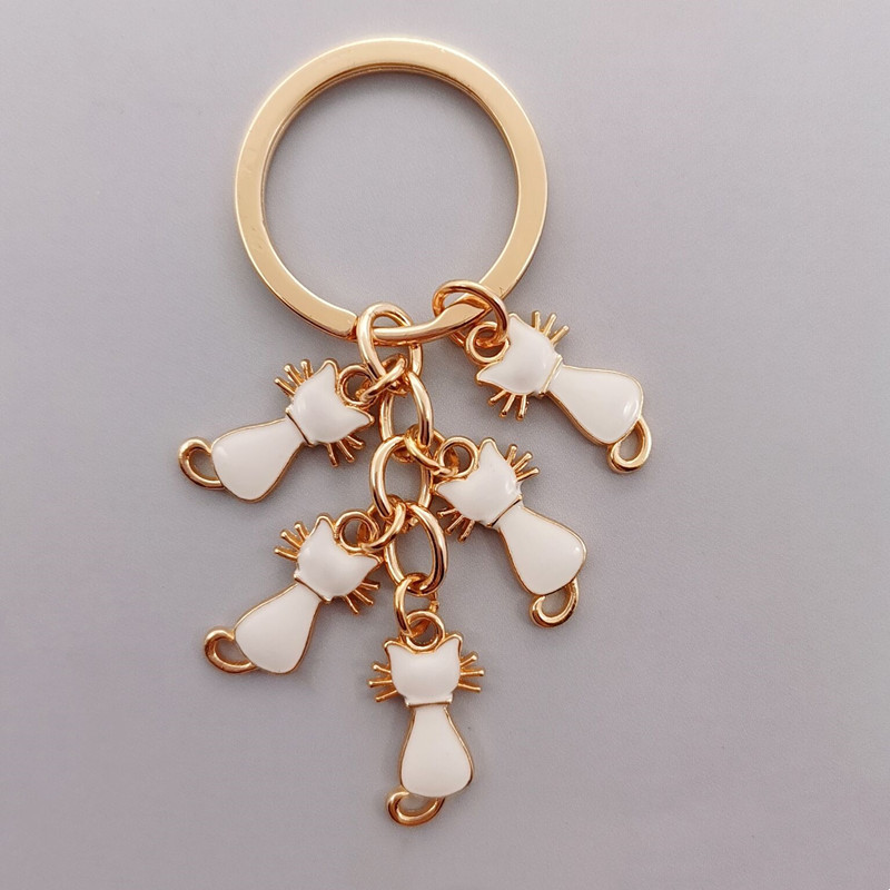 Slatki privjesak za ključeve u boji emajla mačka privjesak za ključeve životinjski poklon dame muške torbice dodaci auto koji visi DIY ručno izrađeni nakit