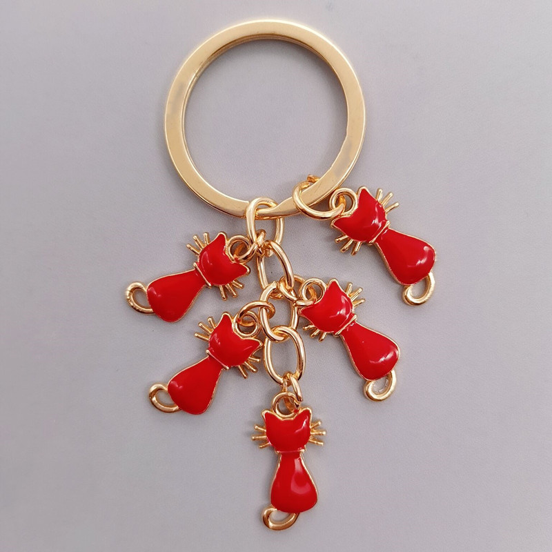 Slatki privjesak za ključeve u boji emajla mačka privjesak za ključeve životinjski poklon dame muške torbice dodaci auto koji visi DIY ručno izrađeni nakit