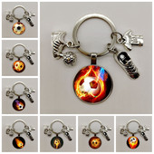 Naujos mados vyriškas metalinis raktų pakabukas Madingas futbolo raktų pakabukas Futbolo batai Futbolas Automobilis Dovana Vakarėlis Raktų pakabukas Papuošalai