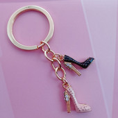 Armas võtmehoidja Värvilised kõrged kontsad Võtmehoidjad emailiga kingad võtmehoidja Sõpruskingitused naistele Tüdrukutele Käekott Aksessuaarid Ehted