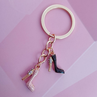 Armas võtmehoidja Värvilised kõrged kontsad Võtmehoidjad emailiga kingad võtmehoidja Sõpruskingitused naistele Tüdrukutele Käekott Aksessuaarid Ehted