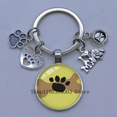 Νέο χαριτωμένο ζωάκι με μπρελόκ με στάμπα με μπρελόκ Cat Dog I Love Γυάλινο μενταγιόν Μίνι μπρελόκ καρδιάς μπρελόκ αυτοκινήτου ανδρικά κορίτσια Αγαπημένο δώρο αναμνηστικά