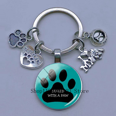 Νέο χαριτωμένο ζωάκι με μπρελόκ με στάμπα με μπρελόκ Cat Dog I Love Γυάλινο μενταγιόν Μίνι μπρελόκ καρδιάς μπρελόκ αυτοκινήτου ανδρικά κορίτσια Αγαπημένο δώρο αναμνηστικά