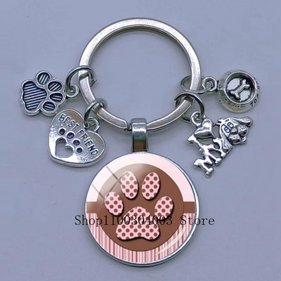 Νέο χαριτωμένο ζωάκι με μπρελόκ με στάμπα με μπρελόκ Cat Dog I Love Γυάλινο μενταγιόν Μίνι μπρελόκ καρδιάς μπρελόκ αυτοκινήτου ανδρικά κορίτσια Αγαπημένο δώρο αναμνηστικά