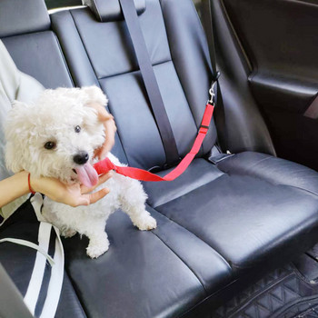 1PC Плътен дву-в-едно предпазен колан за кола за домашни любимци, каишка, предпазен колан за задната седалка, регулируем колан за котенца, кучета, нашийник, аксесоари за домашни любимци