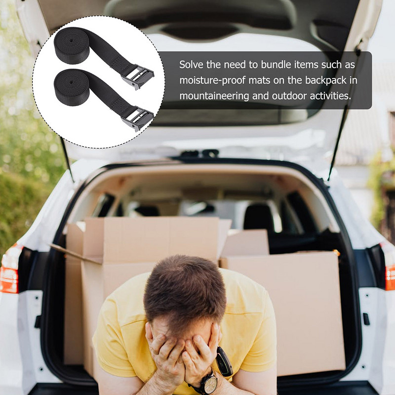 2 vnt. Nailono dirželio sagtis pakavimo dirželiai kroviniams surišti bagažo kaklaraištis priekabos Tvirtinimo žiedas