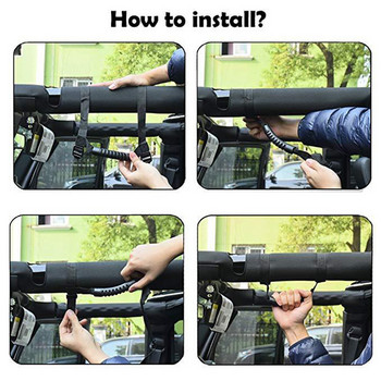 1PC Дръжка за захващане на автомобил за Jeep Wrangler YJ TJ JK JL JKU 1987-2018 Лента за ръкохватка Език за издърпване Автоматичен интериор Предпазни перила Аксесоари