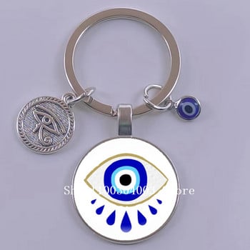 Hot Sale Blue Turkey Evil Eye Creative Μπρελόκ Φυλαχτό Evil Nazar Eye Charm Μπρελόκ Glass Dome Statement Κοσμήματα